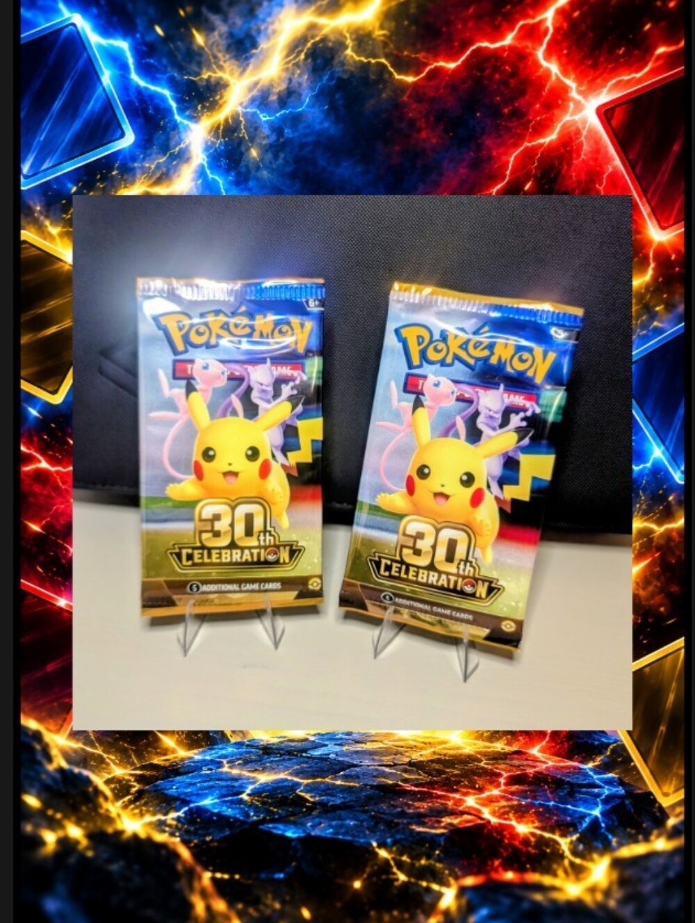 2 - Pokemon TCG 30th Celebration Sealed Booster Packs English 5 Cards (2 Packs)